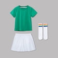 thumbnail image 2 of Zpanxa Girls Sets Short Sleeve Lapel Heart Button Shirt and Solid Color Elastic Waist Shorts 2 Piece Set 3 Years, 2 of 4