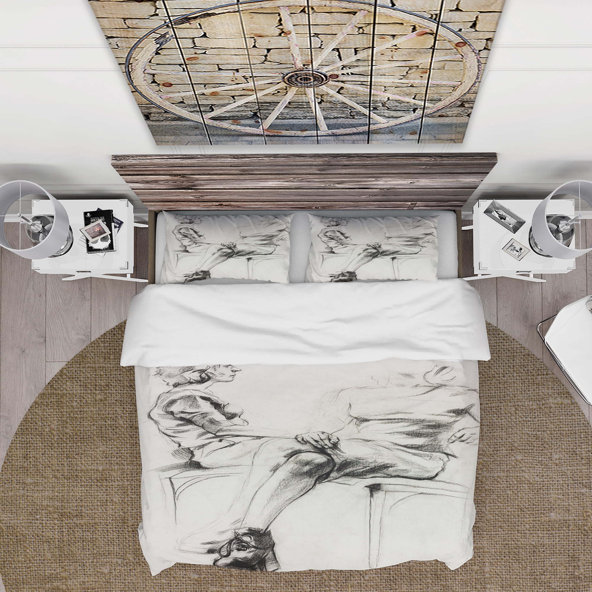 Designart 'Woman sketch' Glamour Duvet Cover Set