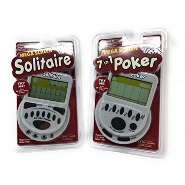Gambling Electronic Game Pack Mega Screen Solitaire Handheld Game & 7