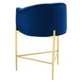 thumbnail image 6 of Tufted Counter Stool Chair, Velvet, Metal Steel, Blue Navy, Modern Contemporary Urban Design, Bar Pub Cafe Bistro Hotel Restaurant Hospitality, 6 of 8
