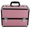 thumbnail image 2 of SalonMore 14" Professional Aluminum Makeup Train Case Travel Cosmetic Pink, 2 of 8