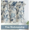 thumbnail image 6 of DriftAway Ada Botanical Print Lined Flower Leaf Thermal Insulated Linen Blend Window Valance Rod Pocket 52 Inch by 18 Inch Plus 2 Inch Header Navy 1 Pack, 6 of 8