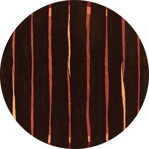 Ahgly Company Indoor Round Abstract Orange Contemporary Area Rugs, 5' Round