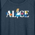 thumbnail image 3 of Alice In Wonderland - Women's Lightweight French Terry Wide Neck Long Sleeve Graphic Shirt, 3 of 5
