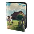 thumbnail image 2 of Rateoe Prairie Pasture Cow Pattern Passport Holder Wallet Leather Mulit-purpose Travel Wallet Credit Cards Case ,Passport Cover for Women Men-6.5 in, 2 of 5