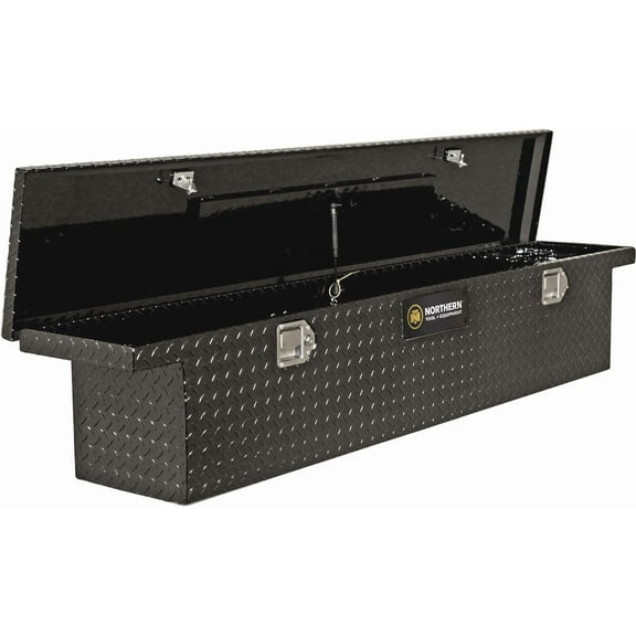 Northern Tool Slim Low Profile Crossover Truck Tool Box - Aluminum, Gloss Black, Paddle Latches, 69in. x 12in. x 13in., Model# 36212712