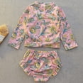 thumbnail image 5 of GYRATEDREAM Toddler and Little Girls Floral Print Rash Guard Sets with Bikini Bottoms Swimwear 3-9 Years, 5 of 11