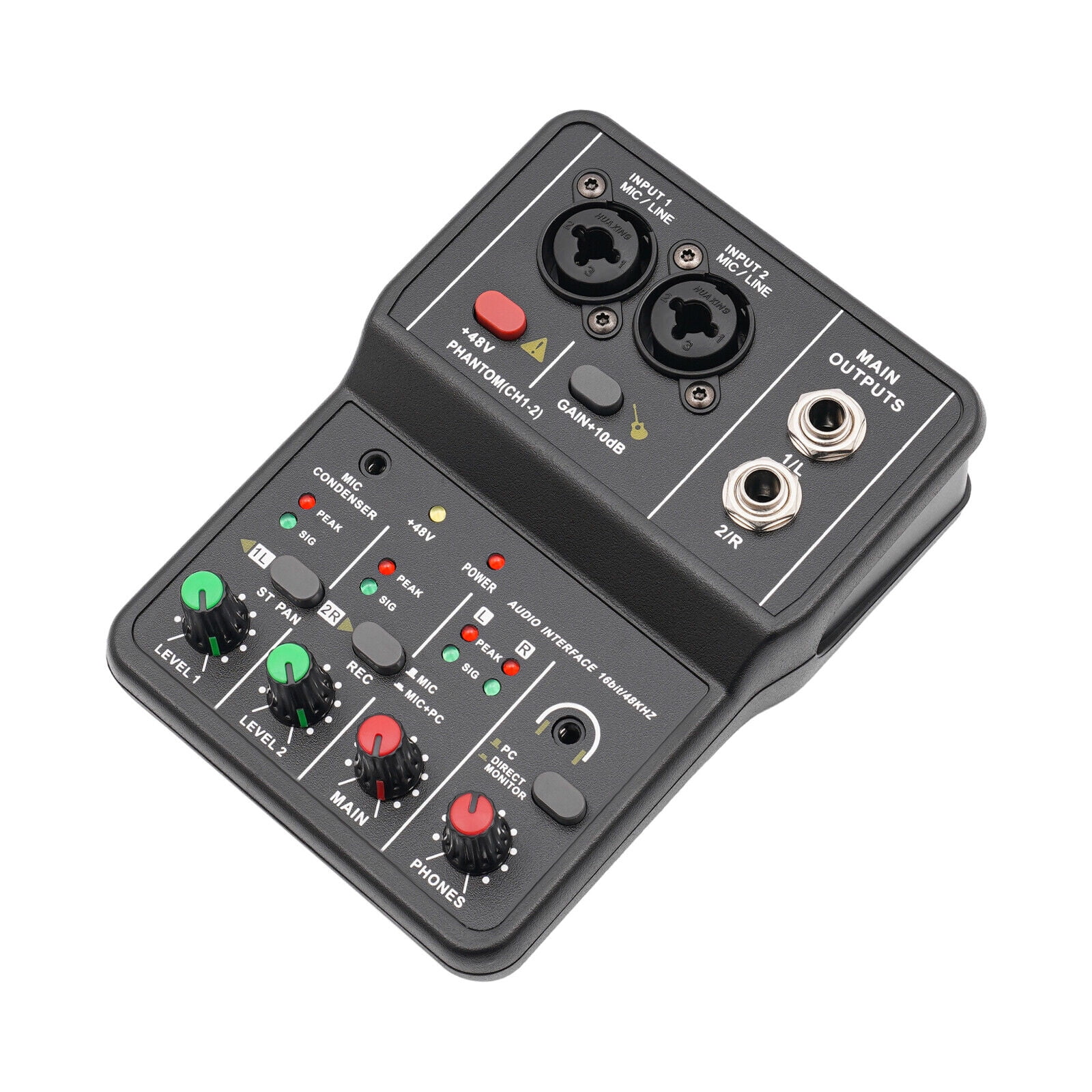 2 Channel Mini Audio Mixer USB DJ Sound Mixing Console Amplifier Studio for home KTV, conferences