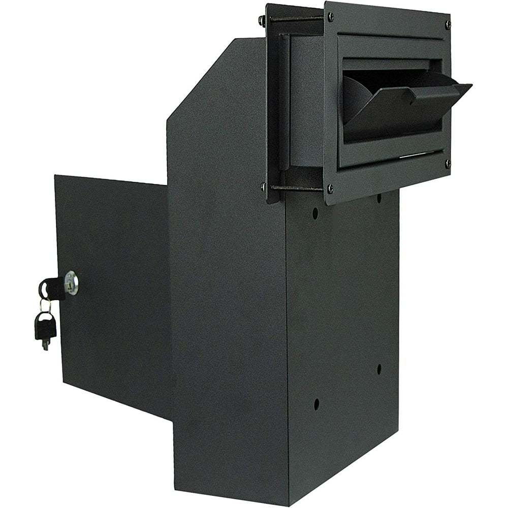 Mail Slot Drop Box Steel Locking Cabinet Anti-Theft (9'' x 2.5'' Mail