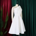 thumbnail image 5 of AURA Plus Size Women Off Shoulder High Waist Pleated A Line Midi Banquet Party Dress, 5 of 9