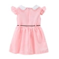 thumbnail image 3 of WOLLED Kids Baby Girl Cotton Dresses Toddler Short Sleeve Party Dress for 1-6t Summer Doll Collar Embroidered Dress and Hat 2PCS, 3 of 9