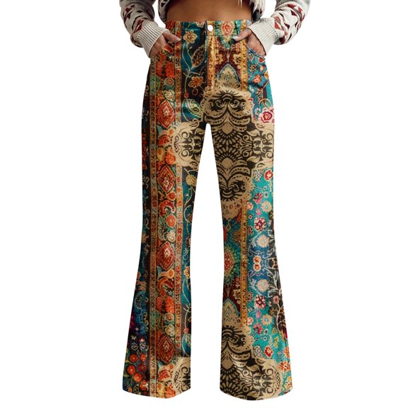 kaondbfi Women's Style Wide Leg Pants Women's Casual Pants Printed Pants Summer Casual Pants for Women