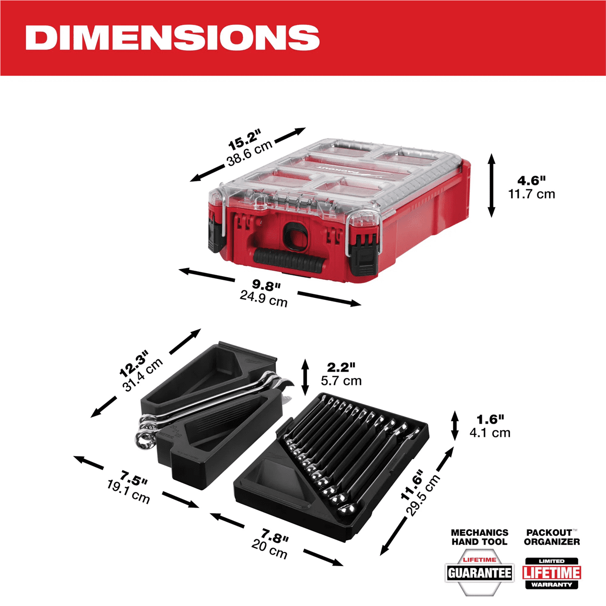 Milwaukee 48-22-9483 15PC Metric Combination Wrench Set with PACKOUT