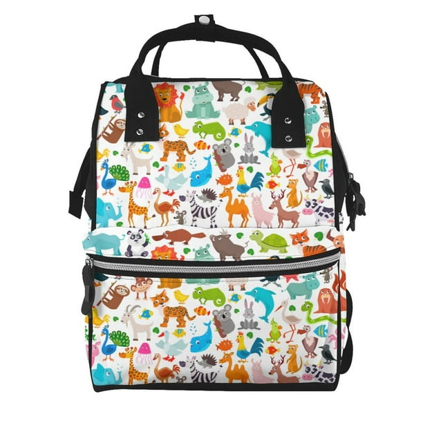 Easygdp Animals para Bolsa de Bebé de Gran Capacidad con Múltiples Bolsillos, Bolsa de Pañales para Padres, Bolsa de Viaje Organizada y Elegante