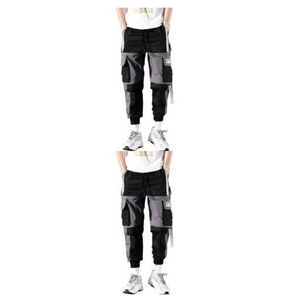 Qarigey Pantalones de harén de moda para hombres: pantalones cargo de joggers cómodos y con múltiples bolsillos anchos Type4 NO4