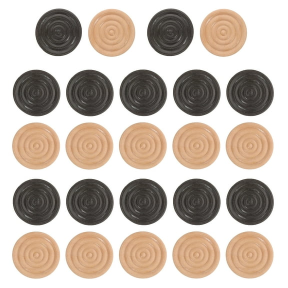 WHAMVOX Wooden Chess and Checkers Set with Round Threaded Design for Game Night Fun Assorted Color