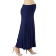 thumbnail image 2 of 24seven Comfort Apparel Womens Comfortable Fit Elastic Waist Maternity Maxi Skirt, 2 of 3