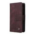 thumbnail image 6 of SaniMore Case for Google Pixel 7A 6.1" 2023, PU Leather Zipper Wallet Cover [RFID Blocking] Card Slot Magnetic Clsap Flip Folio Wrist/Crossbody Strap Kickstand Full Protective Cover, Brown, 6 of 17