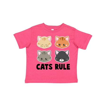 

Inktastic Cats Rule with Cat Heads Gift Toddler Boy or Toddler Girl T-Shirt