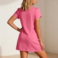 thumbnail image 5 of BUIGTTKLOP Swimsuit Coverup for Women 2026 Petal Short Sleeve Bathing Suit Cover Ups Summer T Shirt Dress Flowy Sundresses, 5 of 6