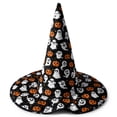 thumbnail image 2 of Witch Hat for Kids Halloween Pointed Wizard Hat Ghost Quilted Cap Printed Stars Boys Girls Cosplay Party Accessories, 2 of 3