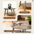thumbnail image 4 of FDW Round Coffee Table with Storage and Sturdy MDF Top & Tapered Legs,Brown, 4 of 7
