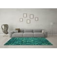 thumbnail image 3 of Ahgly Company Indoor Rectangle Abstract Turquoise Blue Modern Area Rugs, 8' x 10', 3 of 4