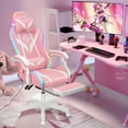 thumbnail image 4 of HOFFREE Gaming Chair with Massage and LED RGB Lights Ergonomic Computer Chair with Footrest High Back Video Game Chair with Adjustable Lumbar Support Linkage Armrest for Home Office, 4 of 8