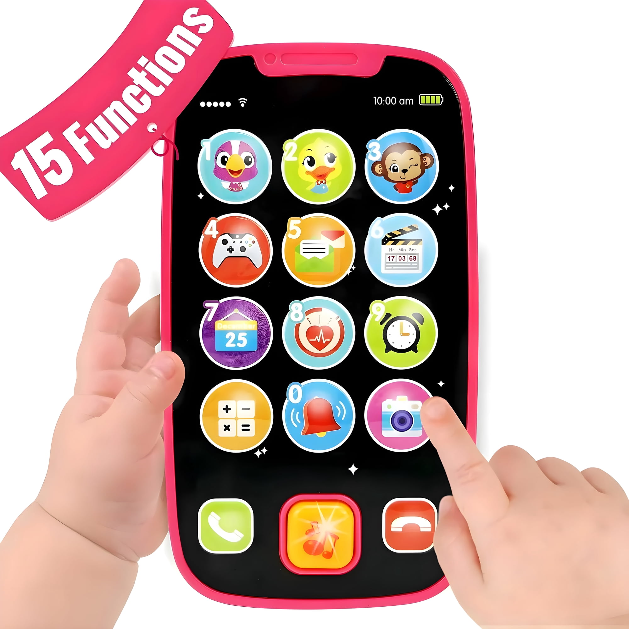 Yerloa Baby Cell Phone Toys for 1 Year Old Girl Gifts Baby Toys 12-18 Months My First Learning Baby Phone Toy Lights Music Play Kids Phone for Babies Toddlers Baby Girl Toys Learning Educational Gift
