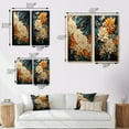 thumbnail image 4 of Designart "Orange Teal botanic Whirlwind II" Abstract Botanicals Framed Wall Art Set Of 2 - Orange Floral Gallery Wall Frame Set For Home Decor, 4 of 6