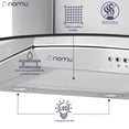 thumbnail image 5 of Campana de Cocina Cristal Curvo 76cm, acero inoxable, 3 velocidades NOMU, 5 of 5