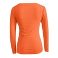 thumbnail image 3 of BAODANN Women's Ribbed V Neck Slim Fitted T Shirts Basic Solid Long Sleeve Layering Tee Tops Stretch Shirts Women Loose Women Woman Tee Tennis Shirt Women Long Sleeve Casual T Shirt Women, 3 of 4