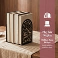 thumbnail image 4 of Unique Bargains Large Flower Design Floral Metal Bookends Black Style A 4.7"x3.2"x7.3", 4 of 6