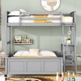 thumbnail image 2 of Harper & Bright Designs Twin Over Full Bunk Bed with Desk, Gray, 2 of 9