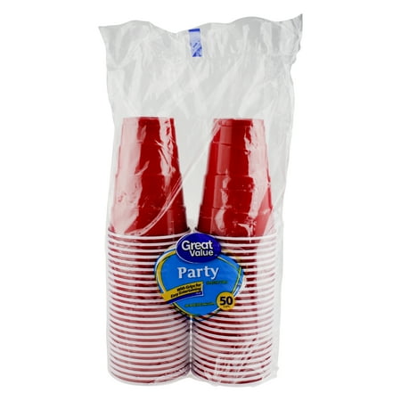 Great Value Plastic Party Cups, 18 oz, 50 Count