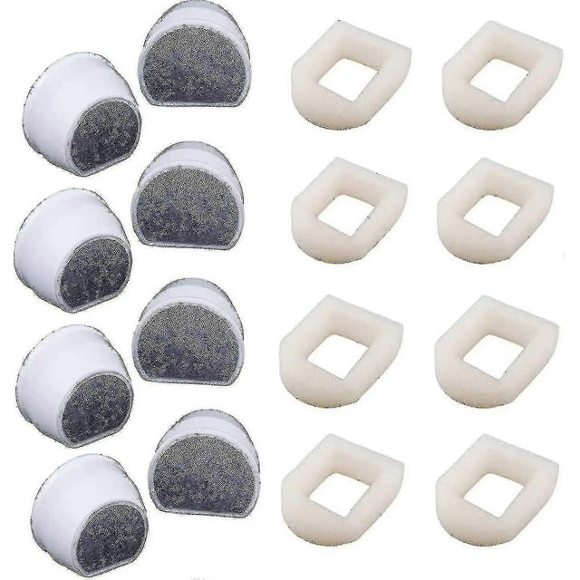 16 Pack Foam Prefilters And Carbon Filter Compatible With Petsafe Drinkwell Fountain Inox 360 Avalon-2025