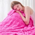 thumbnail image 5 of Super Soft Twin Blanket Hot Pink Premium Silky Flannel Fleece 3D Checkered Lightweight Bed Blanket All Season Use (Hot Pink Checkered, Twin(60"x80")), 5 of 6