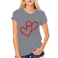 thumbnail image 2 of Noarlalf Valentine'S Day Women'S Shirt Shirts For Women Valentine'S Day Girlfriend Shirt Fashionable Valentine'S Day Love Printed Round Neck Short Sleeved Top T Shirt Valentines Day Gift Grey M, 2 of 5
