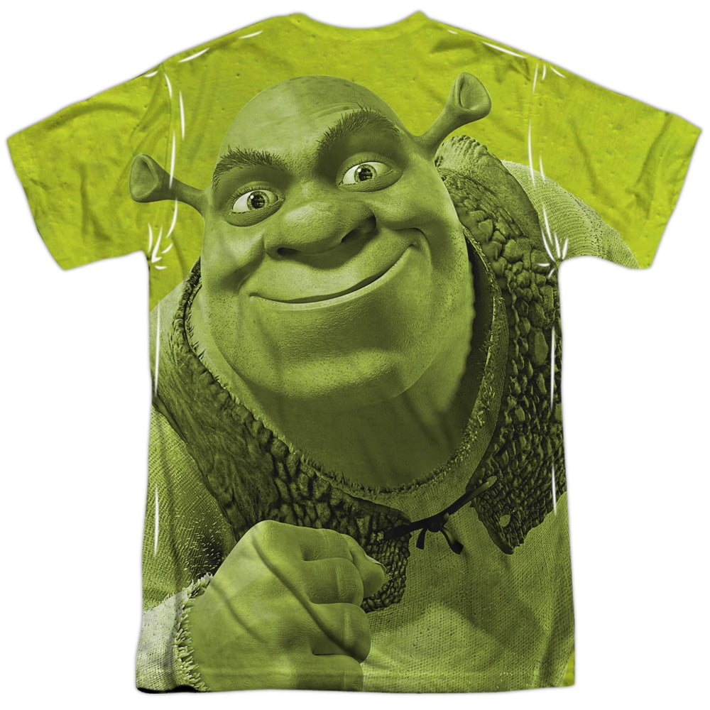 Shrek Big HEAD 1-Sided Sublimated Big Print Poly T-Shirt