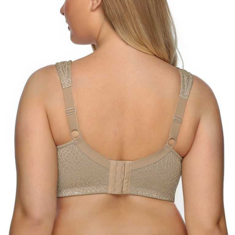 Exclare Women's Plus Size Comfort Full Coverage Double Support Unpadded  Wirefree Minimizer Bra (36DDD, Toffee)