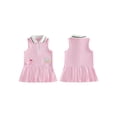thumbnail image 2 of BemeyourBBs Toddler Baby Girl Golf Dress Outfit Infant Girls Summer Fall Dress Golf-themed Embroidered Half Zip Up Lapel V Neck Sleeveless Pleated Hem Dress, 2 of 9