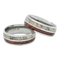thumbnail image 2 of Deer Antler and Koa Wood Ring Titanium Mens Wedding Band Comfort Fit (7.5), 2 of 2