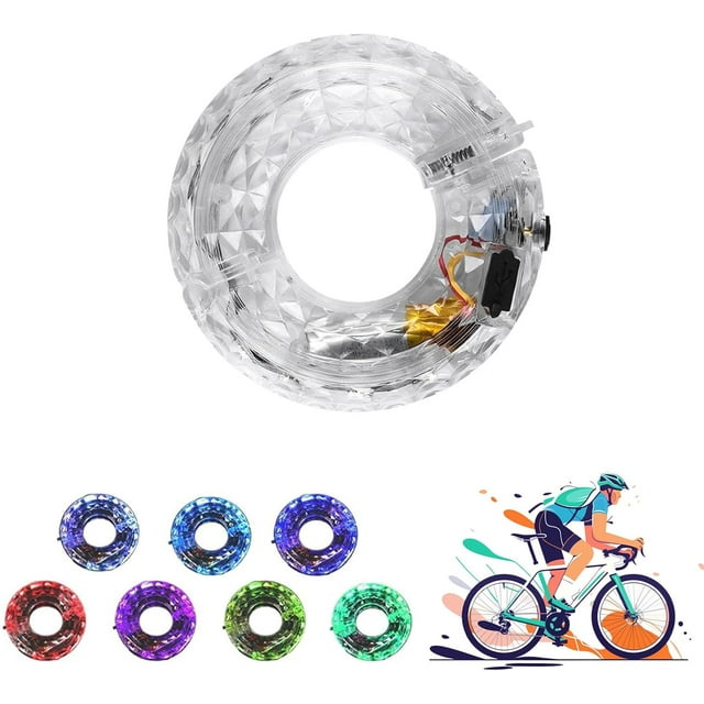 LED Cycling Wheel Hub Light for Night Riding, New Bike Wheel Lights Rechargeable, 7 Colors, 18 Model, Smart Sensor, Waterproof
