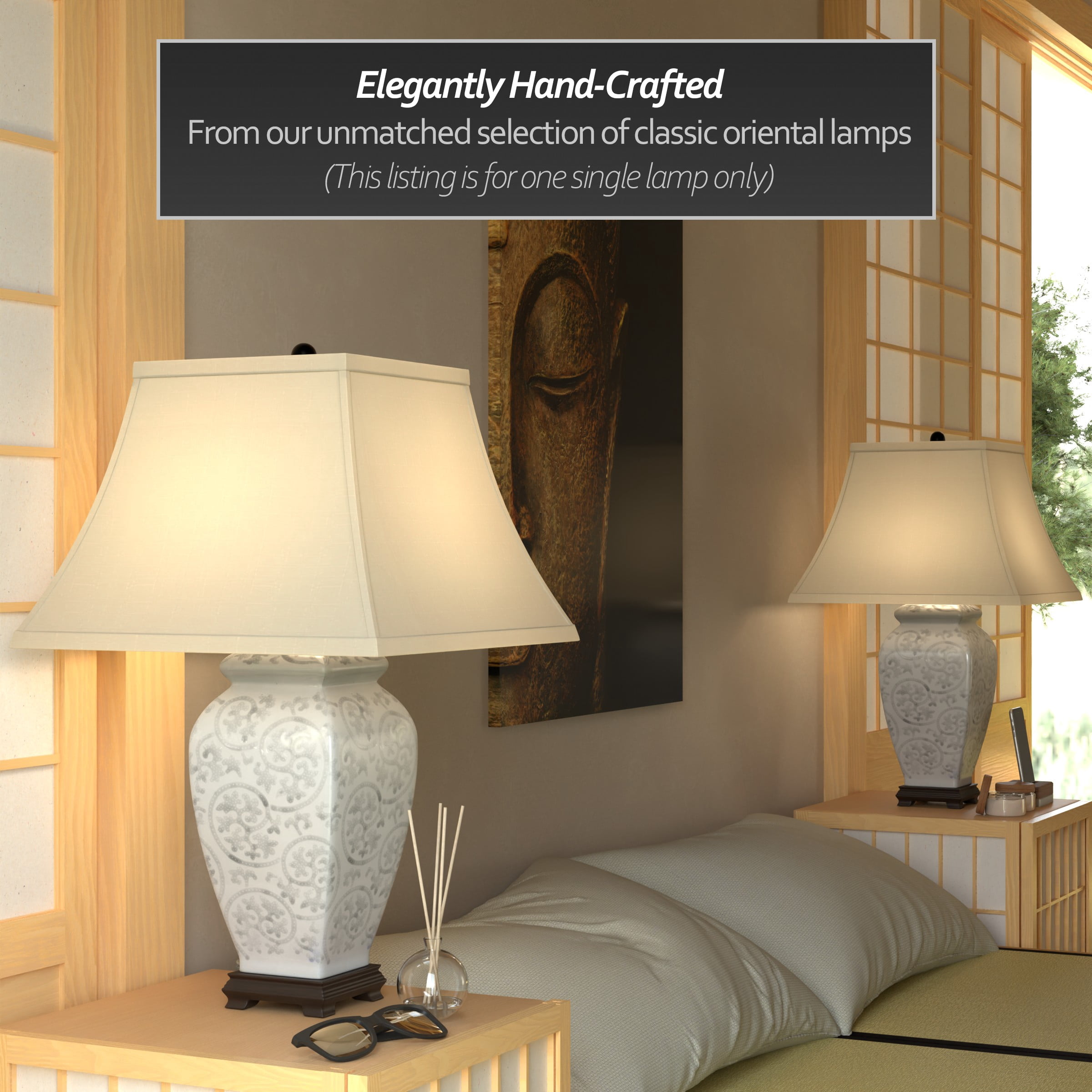 Ivory Vines Porcelain Lamp