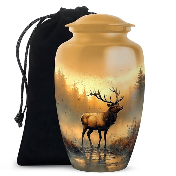 Yatskia Deer Urns for Human Ashes Adult Mother and Father, Large Memorial Urn for Ashes for Women, (Classic Large, 10 Inch)