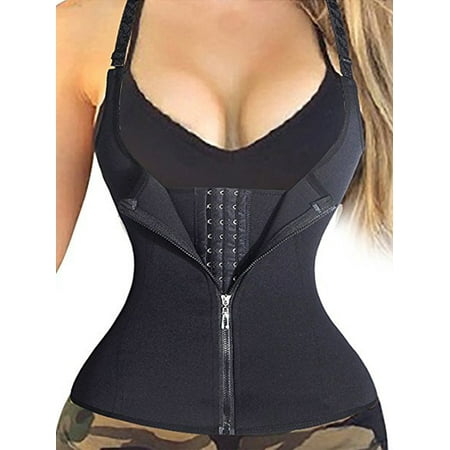 

Bomotoo Ladies Training Cincher Hourglass Stretchy Waist Trainer Summer Magic Tape Zipper Tank Top