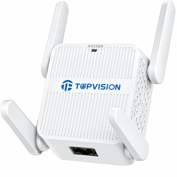TOPVISION 1500Mbps WiFi Extender, Dual Band 2.4GHz & 5GHz WiFi Extender Signal Booster, Internet Extender WiFi Booster with Ethernet Port, Up to 1500 Sq. Ft & 35 Devices, WiFi Repeater for Home