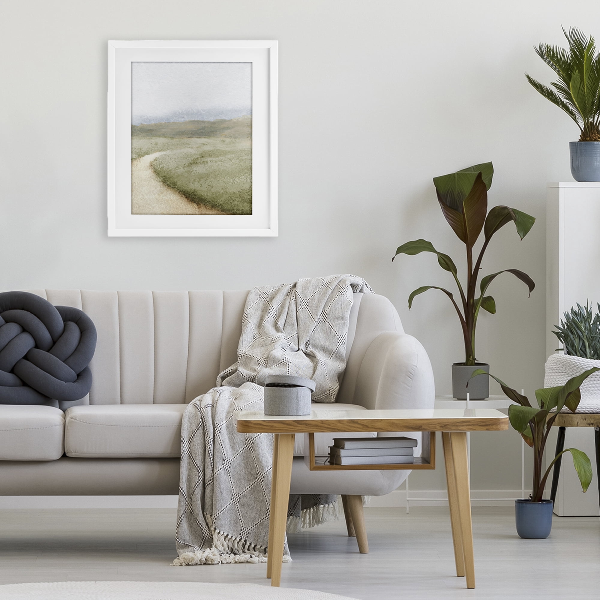 Stupell Industries Green Pasture Quiet Landscape White Framed Print Under Glass, design by Michael Marcon