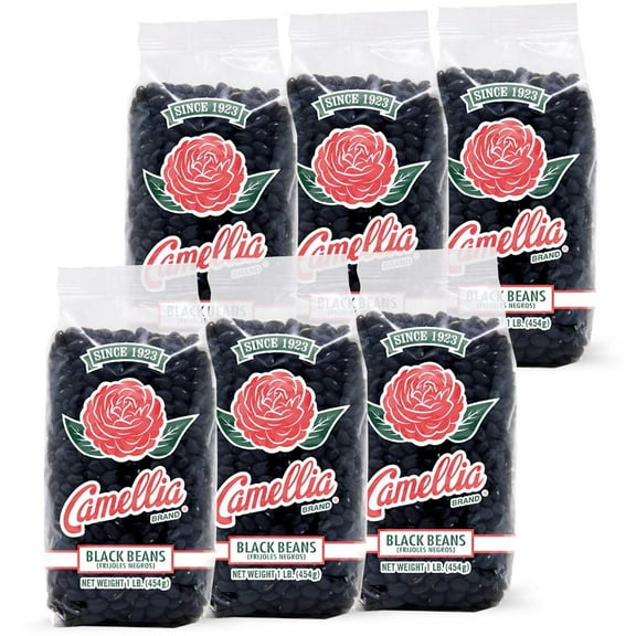 Camellia Black Beans, 1Pound (6 Pack)