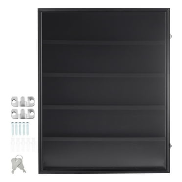 KFFKFF 35-Slot Collectible Card Showcase, 24.3x30.5x2.1 inches, Trading Card Wall Display Cabinet with 98% UV Protective PC Glass, Secure Lock for Sports Memorabilia
